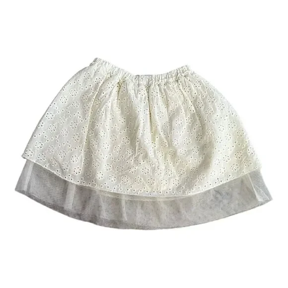 ZARA Kids | Ecru | EMBROIDERED SKIRT WITH TULLE - Picture 6 of 10